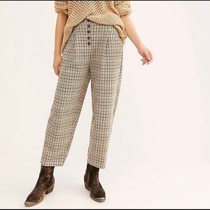 Free People Posey Plaid Pants XS